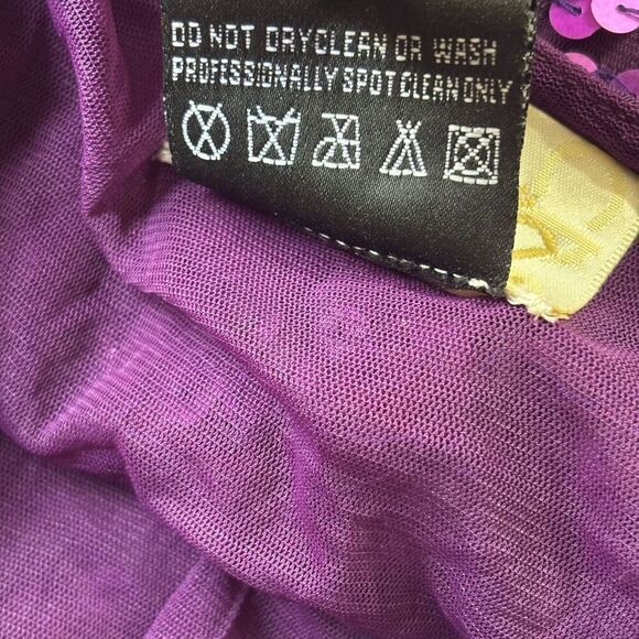 Cache Purple Sequined Halter Dress Stretch Bodycon Fully Lined size 4 - Picture 6 of 15